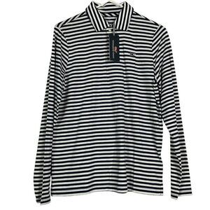 NWT Vineyard Vines Boys Long Sleeve Jersey Polo Stripe L(16) 100% Pima Cotton